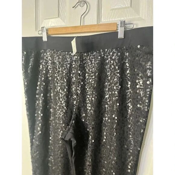 Cato Black Sequence‎ Leggings Women’s Size XL New With Tags - Picture 2 of 7